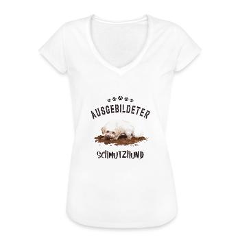 Ausgebildeter Schmutzhund Hund - Frauen Vintage T-Shirt - Weiß - Vorne - Danielle (179cm)