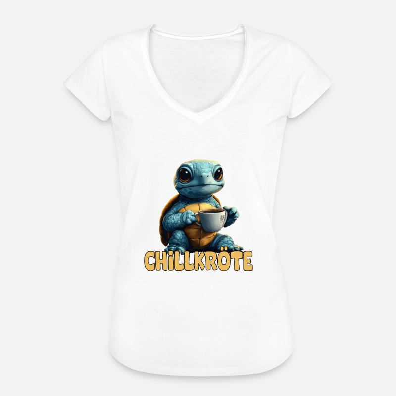 Chill Toad Pun Turtle - Women's Vintage T-Shirt - white