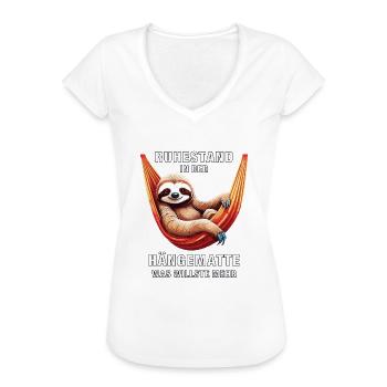 RUHESTAND IN DER HÄNGEMATTE - Frauen Vintage T-Shirt - Weiß - Vorne