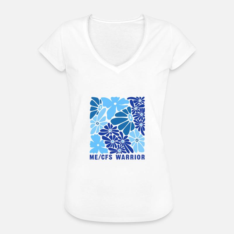 ME CFS Warrior Floral Pattern - Women's Vintage T-Shirt - white