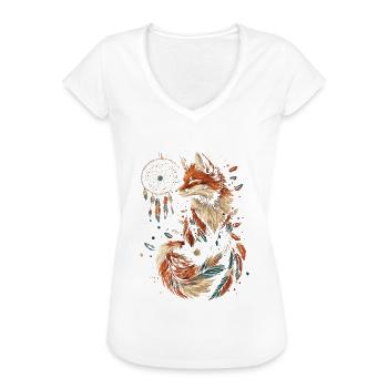 Fuchs Traumfänger - Frauen Vintage T-Shirt - Weiß - Vorne