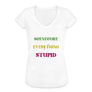 Scenecore Retro Emo Alternative Girl - Frauen Vintage T-Shirt - Weiß - Vorne