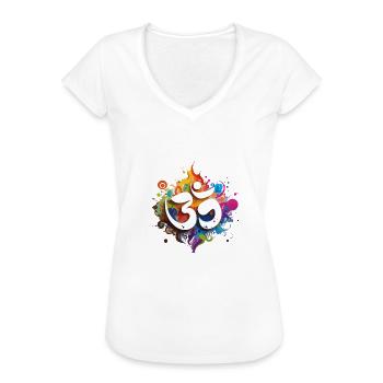 Om Splash - Frauen Vintage T-Shirt - Weiß - Vorne