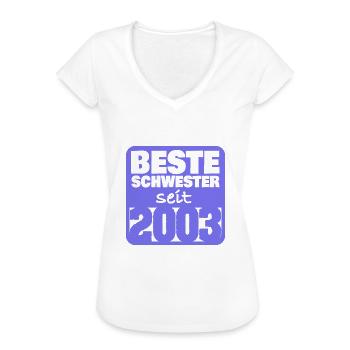 Schwesterchen 2003 - Frauen Vintage T-Shirt - Weiß - Vorne