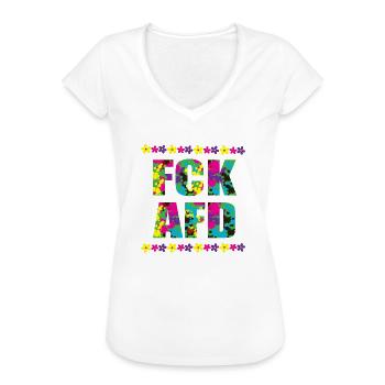 fuck afd blumen - Frauen Vintage T-Shirt - Weiß - Vorne - Danielle (179cm)