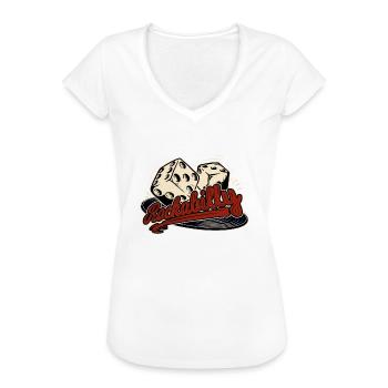 Rockabilly Rockmusik Retro Würfel 1950s Rocker - Frauen Vintage T-Shirt - Weiß - Vorne