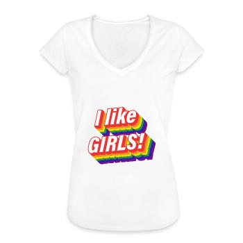 Lesbian LGBT homosexuality girl - Women's Vintage T-Shirt - white - Front - Danielle (179cm)