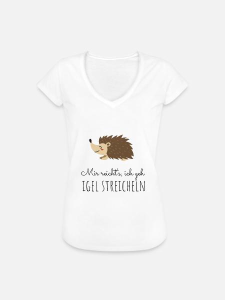 Igel streicheln - Frauen Vintage T-Shirt - Weiß