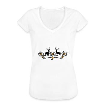 Trachten Motiv - Frauen Vintage T-Shirt - Weiß - Vorne