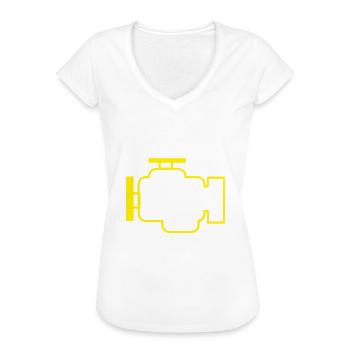 Kontrollleuchte Störung am Motor Abgasanlage Auto - Frauen Vintage T-Shirt - Weiß - Vorne