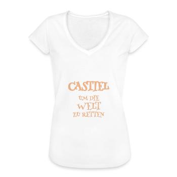 Held Retter Helfer Auszeichnung Castiel - Frauen Vintage T-Shirt - Weiß - Vorne