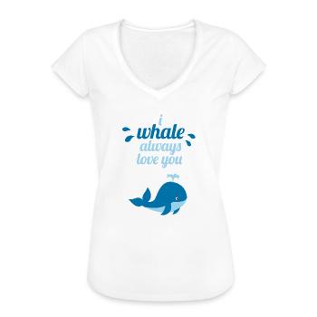 Wal Walfisch Blauwal Walfang Sprüche lustig cool - Frauen Vintage T-Shirt - Weiß - Vorne