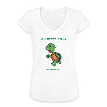 Schildkröte lustig Läufer Jogger Sportler running - Frauen Vintage T-Shirt - Weiß - Vorne