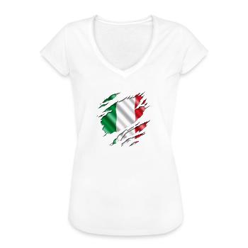 Italia unter dem Shirt - Frauen Vintage T-Shirt - Weiß - Vorne