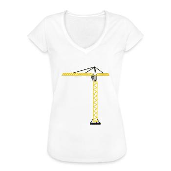 Kran - Frauen Vintage T-Shirt - Weiß - Vorne