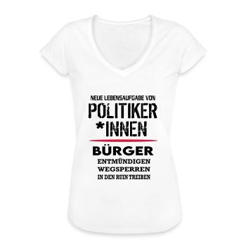 Politik Bundesbürger Ruin SPD CDU Scheisse - Frauen Vintage T-Shirt - Weiß - Vorne - Danielle (179cm)