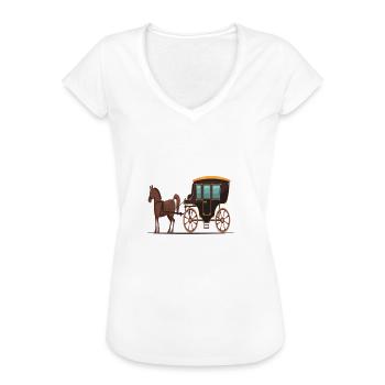 Tanken zu teuer ich fahre jetzt Kutsche - Frauen Vintage T-Shirt - Weiß - Vorne