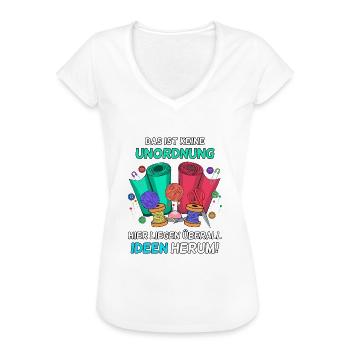 Nähen Näherin Schneiderin Lustiger Spruch - Frauen Vintage T-Shirt - Weiß - Vorne