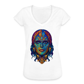 Trippy psytrance Face - Ein hypnotisierendes Kunst - Frauen Vintage T-Shirt - Weiß - Vorne