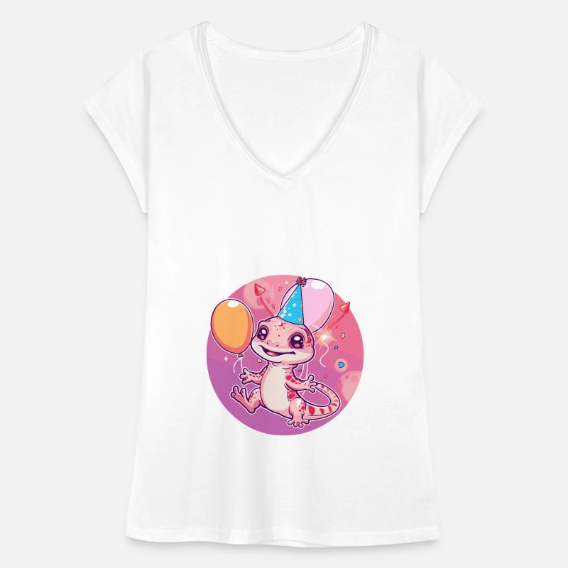 Lizard Birthday Comic Women's Vintage T-Shirt