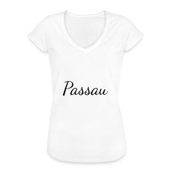 Passau - Textdesign mit Stadtnamen - Frauen Vintage T-Shirt - Weiß - Vorne