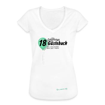 Lustiges Gästebuch zum 18. Geburtstag - Frauen Vintage T-Shirt - Weiß - Vorne