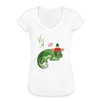 Viva Mexico Sombrero - Women's Vintage T-Shirt - white - Front - Danielle (179cm)