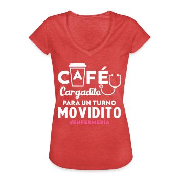 Coffee Loaded For A Busy Nursing Shift - Women's Vintage T-Shirt - heather red - Front - Danielle (179cm)