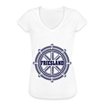 Friesland Steuerrad Norddeutschland - Frauen Vintage T-Shirt - Weiß - Vorne - Danielle (179cm)