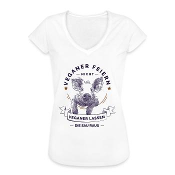 Veganer, Vegan, Tierschutz - Frauen Vintage T-Shirt - Weiß - Vorne - Danielle (179cm)