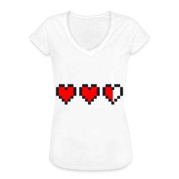 Half-Heart Video Game Hearts - T-shirt vintage Femme - blanc - Devant