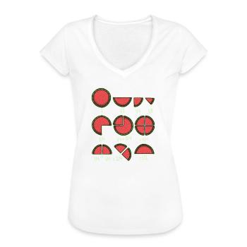 Wassermelone Melone Mathematik Bruchrechnen Lehrer - Frauen Vintage T-Shirt - Weiß - Vorne