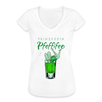 Prinzessin Pfeffifee Pfefferminz Likör Saufen JGA - Frauen Vintage T-Shirt - Weiß - Vorne