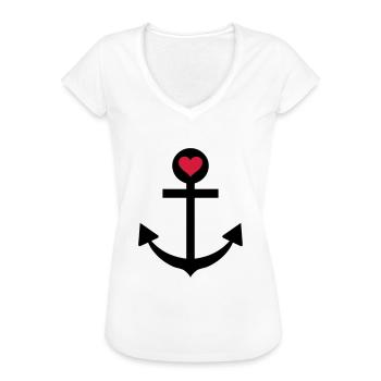 anker herz schifffahrt kapitän - Frauen Vintage T-Shirt - Weiß - Vorne - Danielle (179cm)