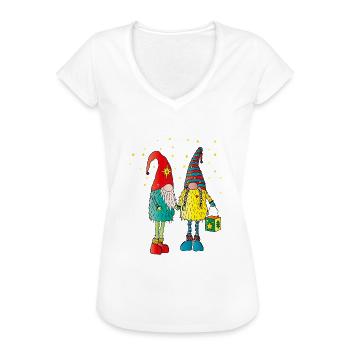 Weihnachtswichteln - Frauen Vintage T-Shirt - Weiß - Vorne