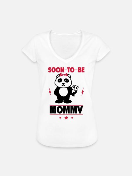 Panda Soon Mom Pregnancy - Women's Vintage T-Shirt - white