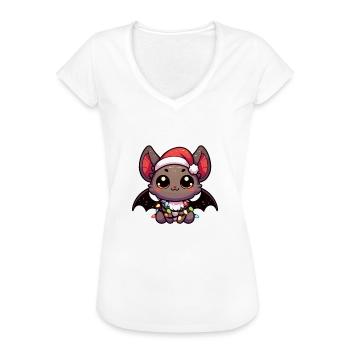 Weihnachten Lichterkette Fledermaus - Frauen Vintage T-Shirt - Weiß - Vorne