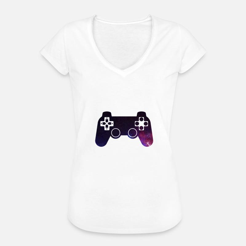 Controller Galaxy - Women's Vintage T-Shirt - white