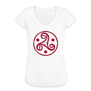 Triskele BDSM Emblem Bondage Fetisch SM - Frauen Vintage T-Shirt - Weiß - Vorne