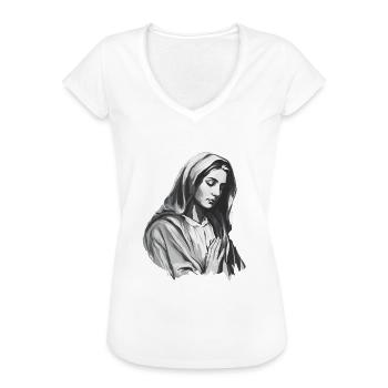 Stechpalme Maria Maria Madonna Mariana Jungfrau Maria Heilig - Frauen Vintage T-Shirt - Weiß - Vorne