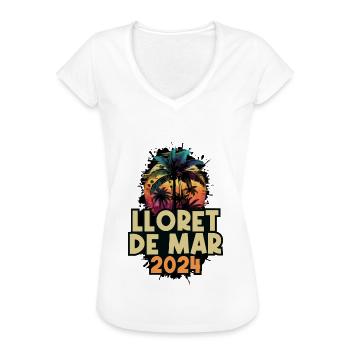 Lloret De Mar 2024 Dicton de vacances - T-shirt vintage Femme - blanc - Devant - Danielle (179cm)