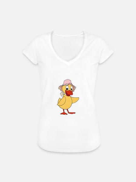 Schnatterinchen - Frauen Vintage T-Shirt - Weiß