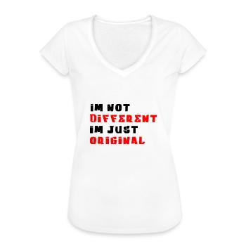 Je ne suis pas différent je suis original - T-shirt vintage Femme - blanc - Devant - Danielle (179cm)