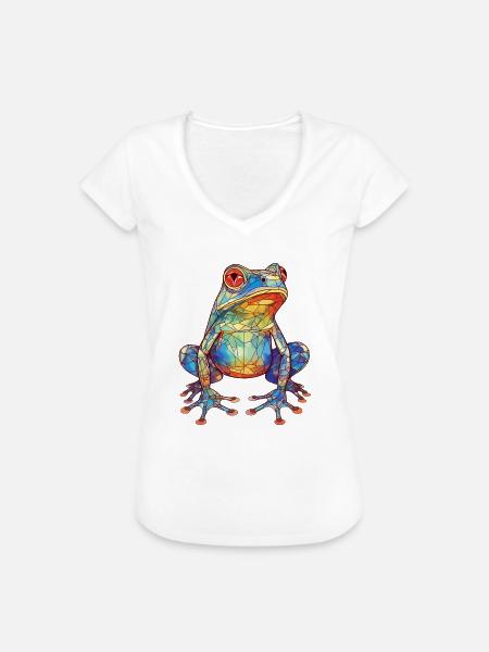 Frosch - Frauen Vintage T-Shirt - Weiß