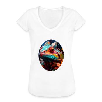 Chameleon - Frauen Vintage T-Shirt - Weiß - Vorne