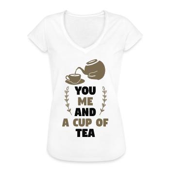 Thé buveur Sort - T-shirt vintage Femme - blanc - Devant - Danielle (179cm)