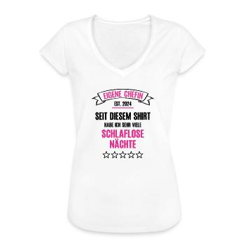 Eigene Chefin 2024 Selbst Ständig Machen Startup - Frauen Vintage T-Shirt - Weiß - Vorne
