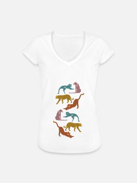 Wilde tiere - Frauen Vintage T-Shirt - Weiß