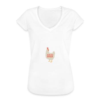 Chicken Game | Funny Joke Design - Frauen Vintage T-Shirt - Weiß - Vorne