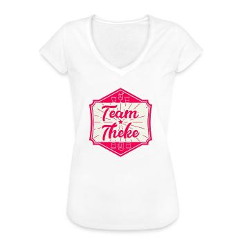 Team Theke - Teamshirt für den Sommer - Frauen Vintage T-Shirt - Weiß - Vorne